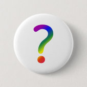 Vragenmerkteken regenboog ronde button 5,7 cm (Voorkant)