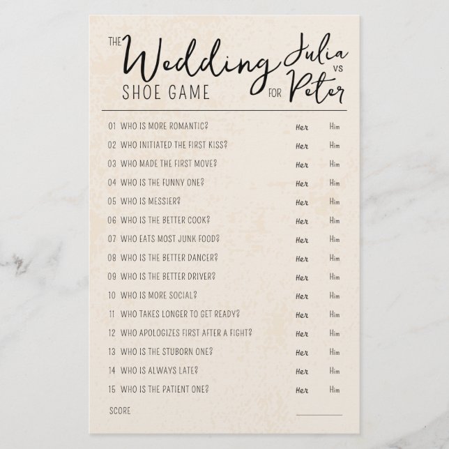 Vragenpapier voor weduwschapsspelen Rustisch (Voorkant)