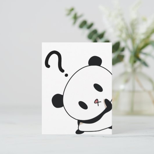 vragenuur panda briefkaart (Staand voorkant)
