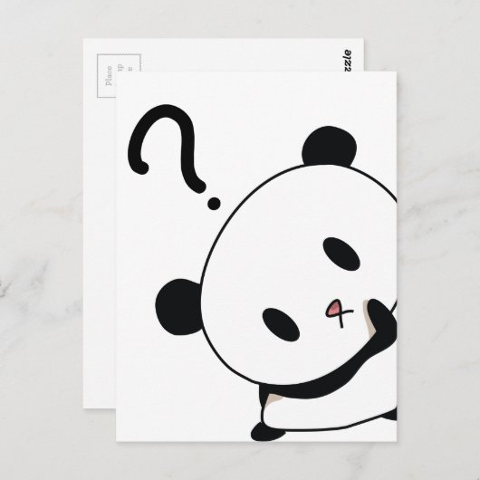 vragenuur panda briefkaart (Voorkant / Achterkant)