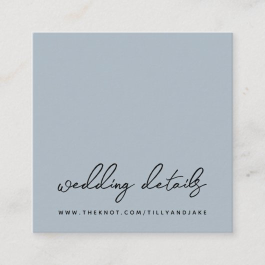 Vragenwebsite QR-code minimalistisch blauw grijs R Informatiekaartje (Voorkant)