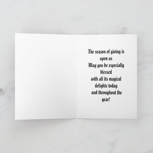 Vrede 3 feestdagen kaart (Binnen)