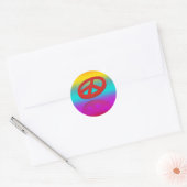 Vrede 3D / reflexie | lineair gekleurd Ronde Sticker (Envelop)