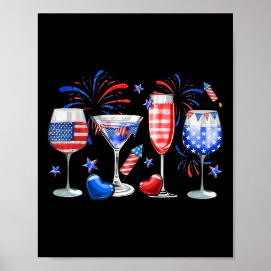 Vrede 4 juli Vlag Drink Poster (Voorkant)