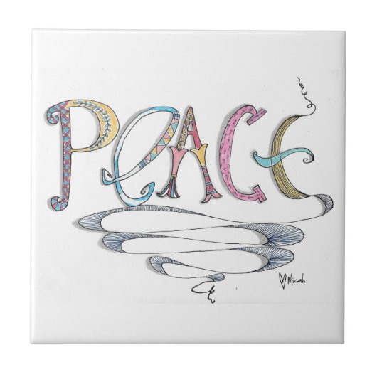 Vrede 4 x 4 keramische tapijten tegeltje (Voorkant)
