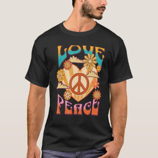 VREDE 60S 70S HARTEPSTROOM MET TERUGKOLOPENDE STRO T-SHIRT