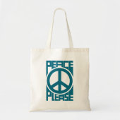 Vrede A.u.b. Blauwe Lettering Tote Bag (Voorkant)