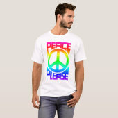 Vrede A.u.b. Regenboog Lettering T-shirt (Voorkant volledig)