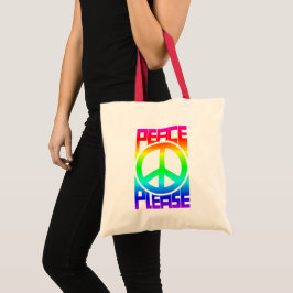 Vrede A.u.b. Regenboog Lettertype Tote Bag
