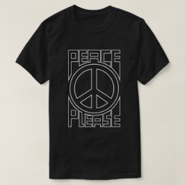 Vrede A.u.b. Witte Omtrek Lettertype T-shirt