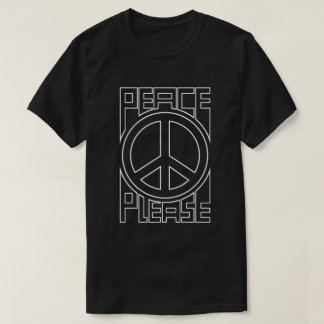 Vrede A.u.b. Witte Omtrek Lettertype T-shirt