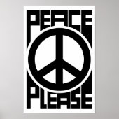 Vrede A.u.b. Zwart Lettertype Poster (Voorkant)