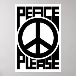 Vrede A.u.b. Zwart Lettertype Poster