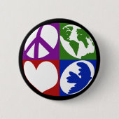 Vrede, Aarde, Liefde, Duif Button (Voorkant)