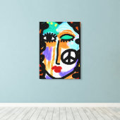 Vrede Abstract digitaal schilderen Canvas Afdruk (Insitu (Houten vloer))