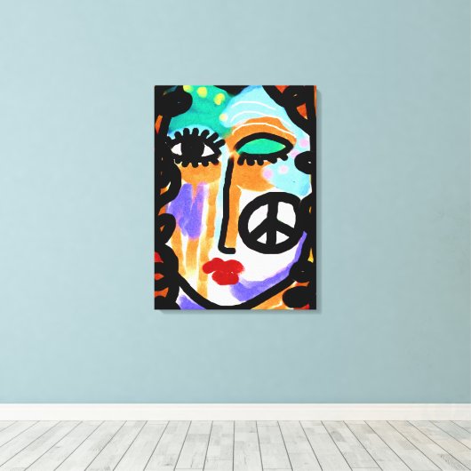 Vrede Abstract digitaal schilderen Canvas Afdruk (Insitu (Houten vloer))