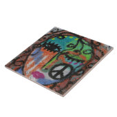 Vrede Abstract Portret van een vrouw Tegeltje (Zijkant)