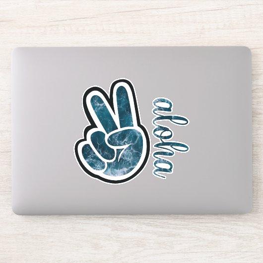 Vrede & aloha sticker (Computer)