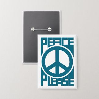 Vrede Alsjeblieft Blauwe Lettering Button