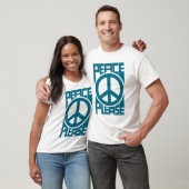Vrede Alsjeblieft Blauwe Lettering T-shirt (Unisex)