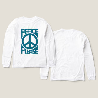 Vrede Alsjeblieft Blauwe Lettering Tri-Blend Shirt
