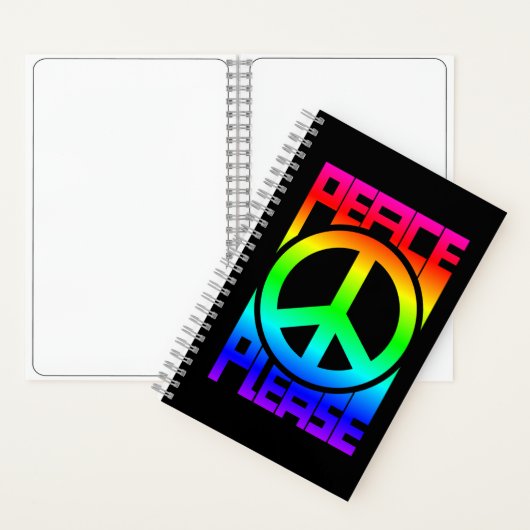 Vrede Alsjeblieft Regenboog Lettertype Notitieboek (Binnen)