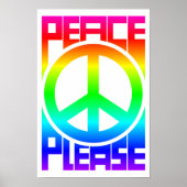 Vrede Alsjeblieft Regenboog Lettertype Poster (Voorkant)