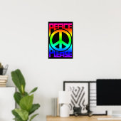 Vrede Alsjeblieft Regenboog Lettertype Poster (Thuiskantoor)