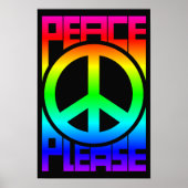 Vrede Alsjeblieft Regenboog Lettertype Poster (Voorkant)