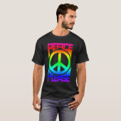 Vrede Alsjeblieft Regenboog Lettertype T-shirt (Voorkant volledig)