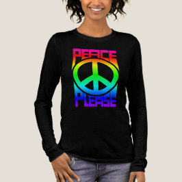 Vrede Alsjeblieft Regenboog Lettertype Tri-Blend Shirt
