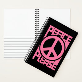Vrede Alsjeblieft Roze Lettering Notitieboek