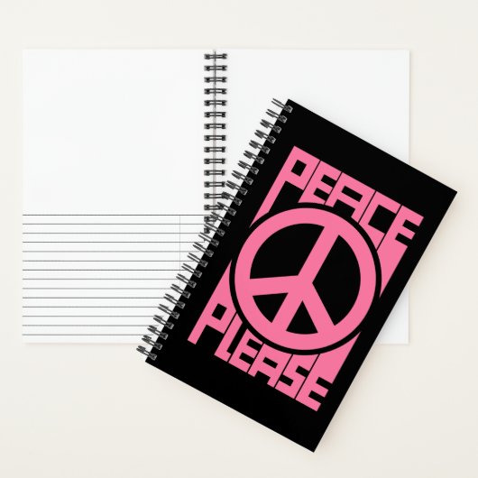 Vrede Alsjeblieft Roze Lettering Notitieboek (Binnen)