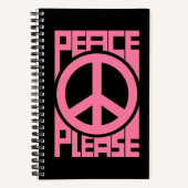 Vrede Alsjeblieft Roze Lettering Notitieboek (Voorkant)