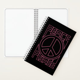 Vrede Alsjeblieft Roze Omlijning Letters Notitieboek