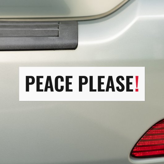 Vrede alsjeblieft wit zwart rood minimalistische a bumpersticker (Op auto)