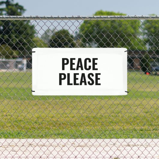 Vrede alsjeblieft witte en zwarte tekst anti-oorlo spandoek (Insitu)