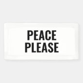 Vrede alsjeblieft witte en zwarte tekst anti-oorlo spandoek (Horizontaal)