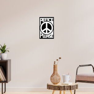 Vrede Alsjeblieft Witte Lettering Poster