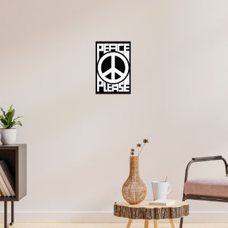 Vrede Alsjeblieft Witte Lettering Poster