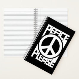Vrede Alsjeblieft Witte Letters Notitieboek