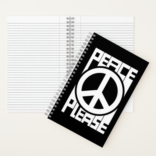 Vrede Alsjeblieft Witte Letters Notitieboek (Binnen)