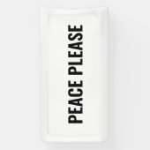 Vrede alsjeblieft witte zwarte eenvoudige anti-oor spandoek (Verticaal)