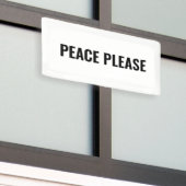 Vrede alsjeblieft witte zwarte eenvoudige anti-oor spandoek (Buitenkant Gebouw)