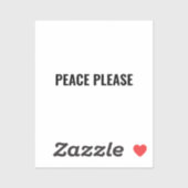 Vrede alsjeblieft witte zwarte eenvoudige anti-oor sticker (Vel)