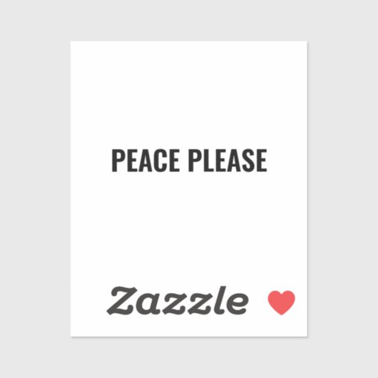 Vrede alsjeblieft witte zwarte eenvoudige anti-oor sticker (Vel)