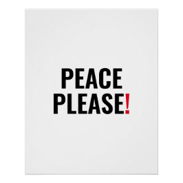 Vrede alsjeblieft witte zwarte rode tekst anti-oor perfect poster