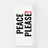 Vrede alsjeblieft witte zwarte rode tekst anti-oor spandoek (Verticaal)