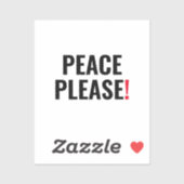 Vrede alsjeblieft witte zwarte rode tekst anti-oor sticker (Vel)