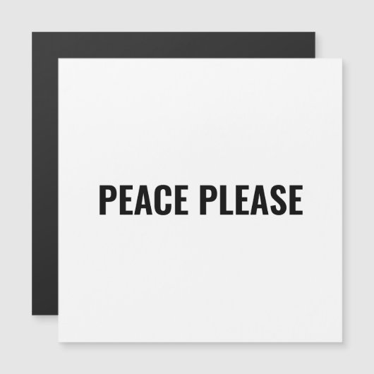 Vrede alsjeblieft witte zwarte tekst minimalistisc (Voorkant / Achterkant)